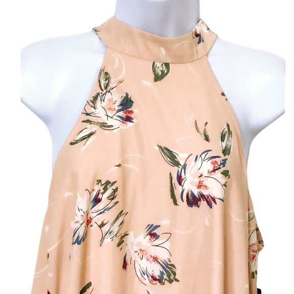 Lulus Merci Bouquet Floral Swing Dress Size S Peach Pink NWT - Picture 7 of 16